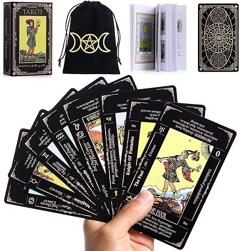 Tarot Cards with Guide Book & Linen Carry Bag, 78 Classic Original Tarot Cards Deck
